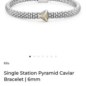 LAGOS Silver Caviar Bracelet with Gold Pyramid Station